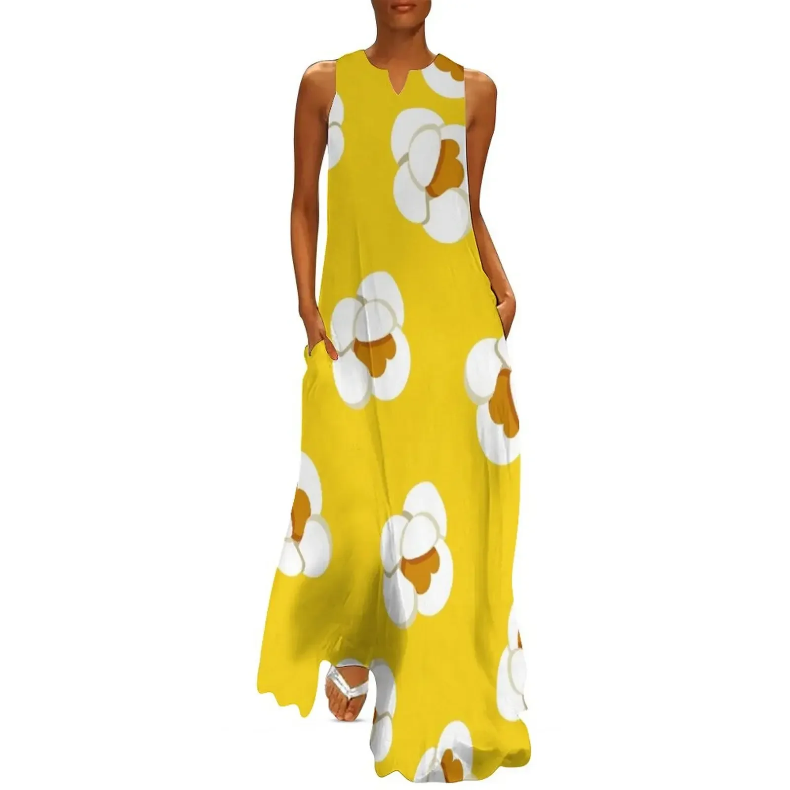 

Popcorn Pattern - Aesthetic - Popcorn Lovers Long Dress elegant dress dress dresses