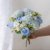 6 Peony Artificial Flowers Silk Dandelion Ball Bridal Wedding Home Table Decoration DIY Fake Flowers Christmas Gifts