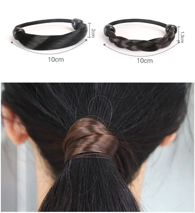 Wig Braided Hair Band Elastic Hair Rope Tie Head Rope Hair Ring Wig Braid Fixed Hairstyle Elastic Band Extension Ponytail Holder