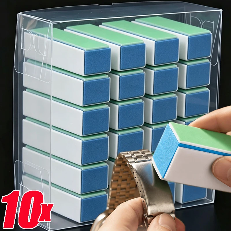 1-10Pcs Watch Cleaner Rod 4-Sided Polishing Files Sanding Block High-elastic Foam Reusable Rings Watchmaker Clean Polish Tools