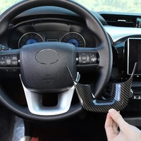 For Toyota Hilux Revo 25-21 ABS Carbon Fiber/Red/Matt black Car Steering Wheel U-Shaped Frame Cover Trim Sticker Car Accessories