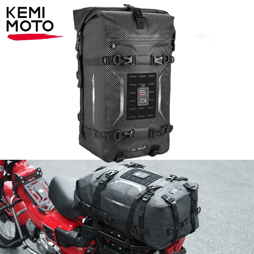 

KEMIMOTO Universal Motorcycle Side Saddle Bag 35L Waterproof Waterproof Tail Bag Rear Seat Luggage Trunk Outdoor Travel Dry Bag