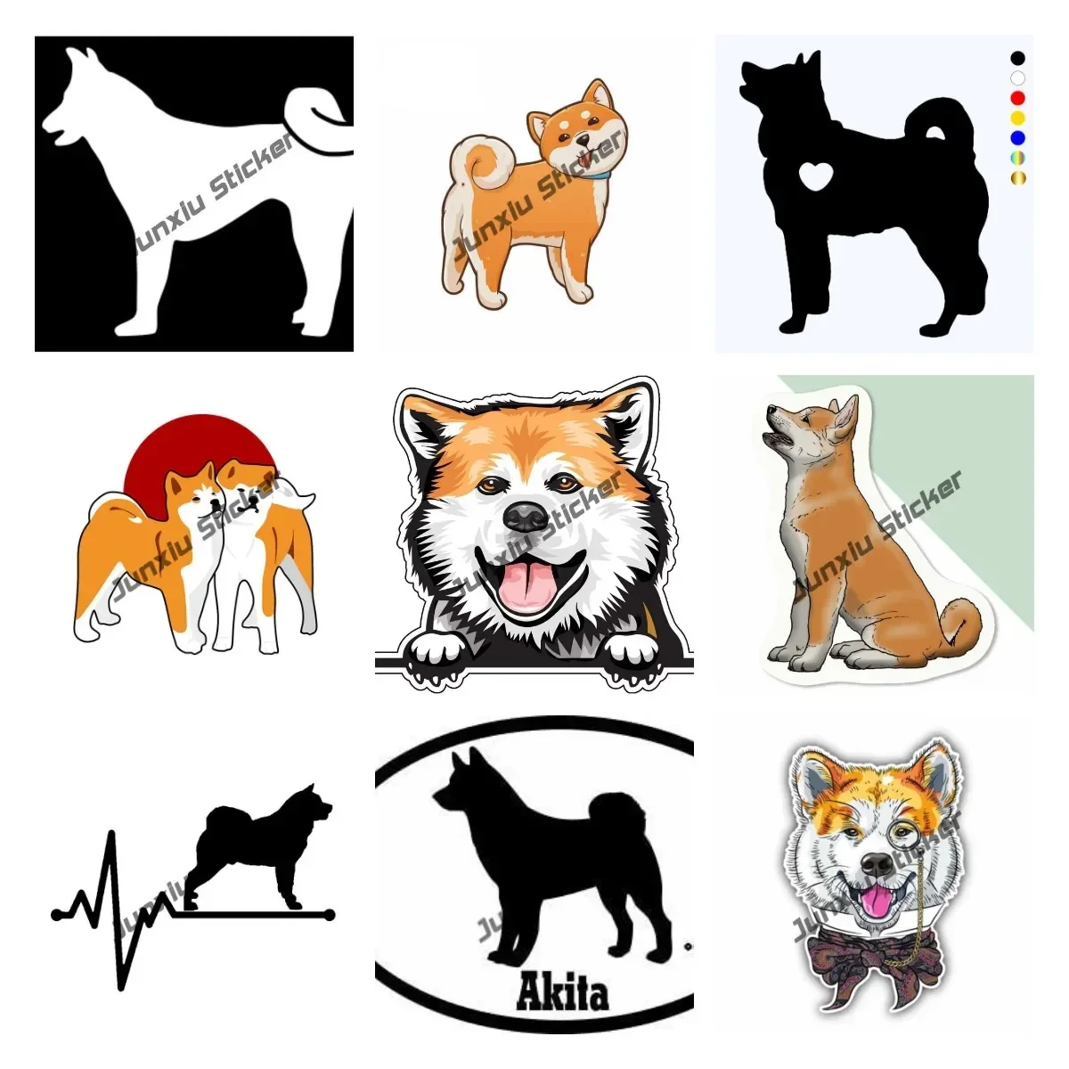 Akita Mom Decal Smiling Akita Dog Breed Bumper Sticker for Laptops Tumblers Windows Trucks Walls Car Sticker Car Accessories