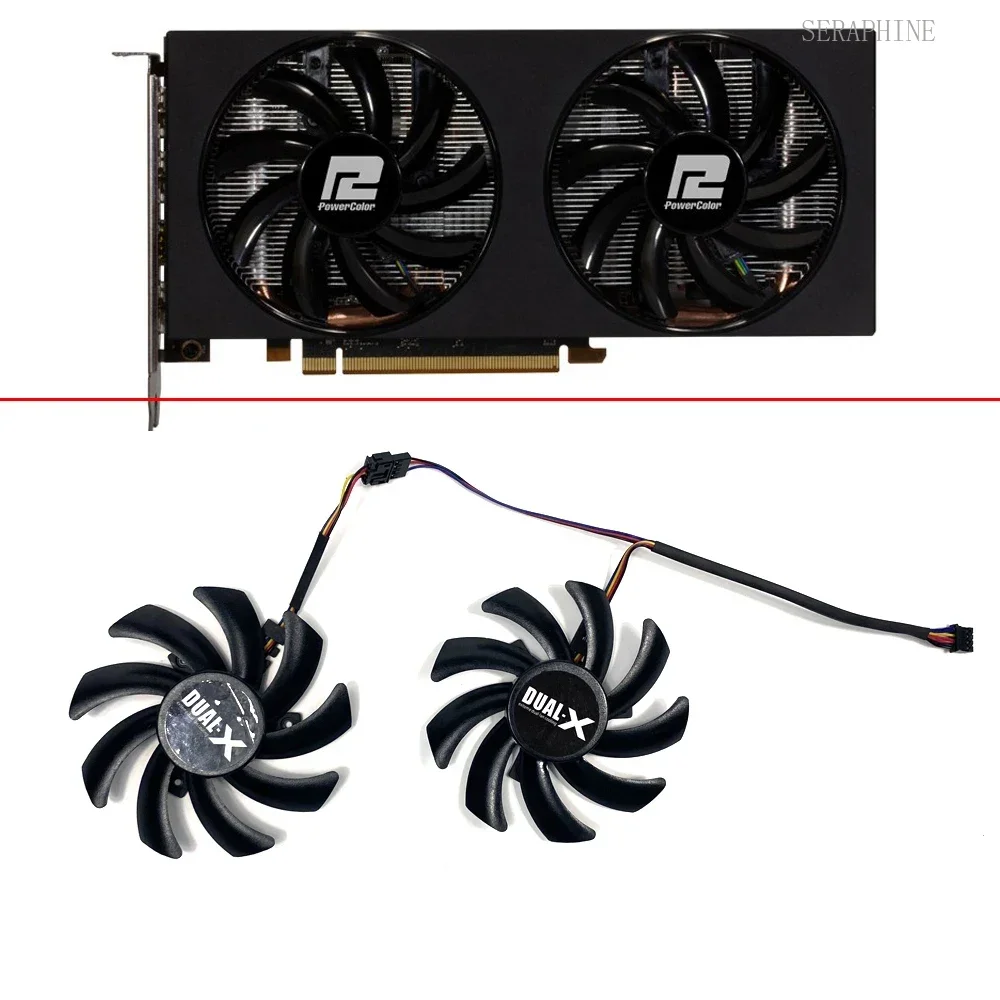 2pcs NEW Cooling Fan 85MM 4PIN FDC10H12S9-C RX5700 5600 5500 XT FAN GPU Powercolor AMD Radeon RX 6600 RX 6600XT Video Card