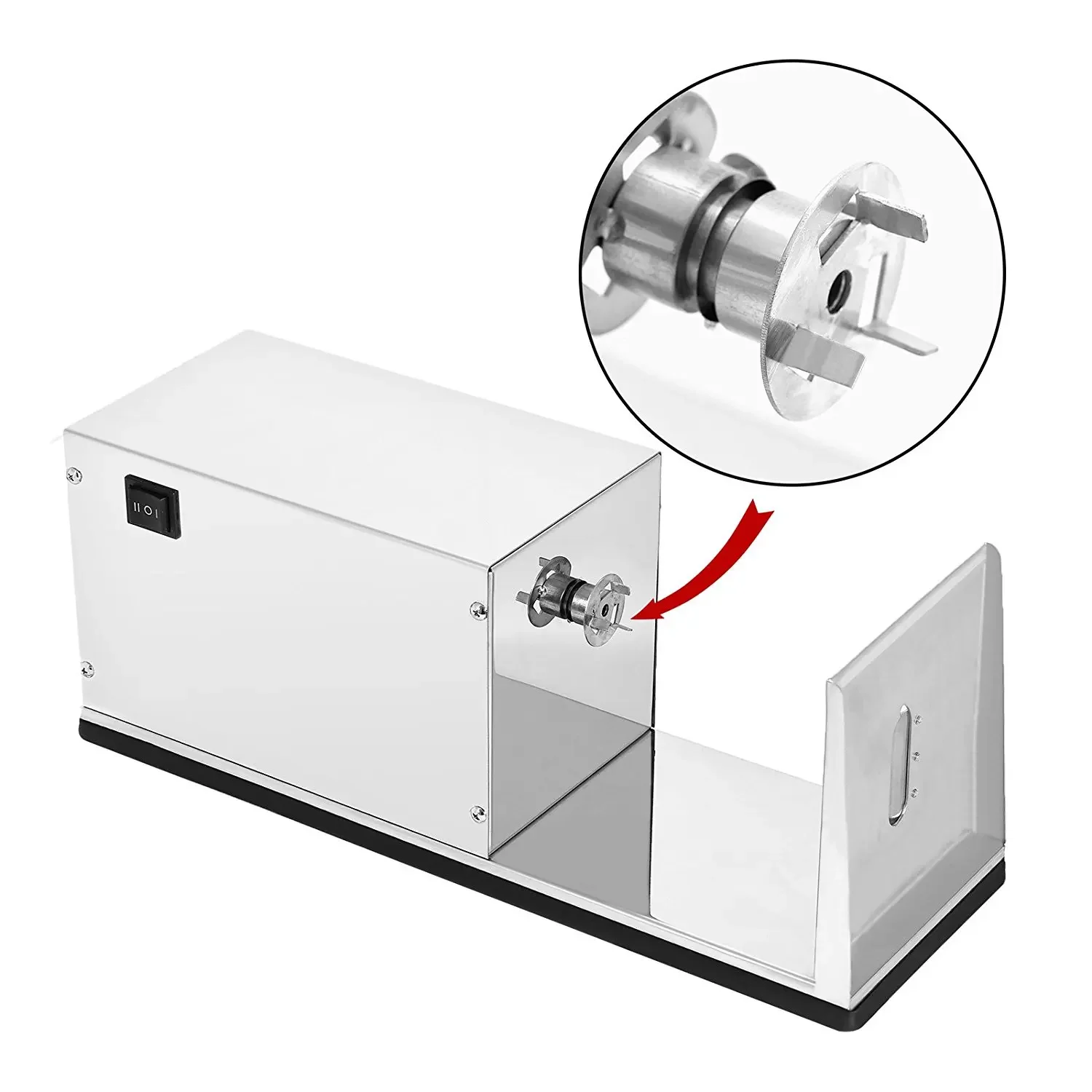 Electric Spiral Potato Chip Cutter, Commercial Stainless Steel Rotary Potato Cutter