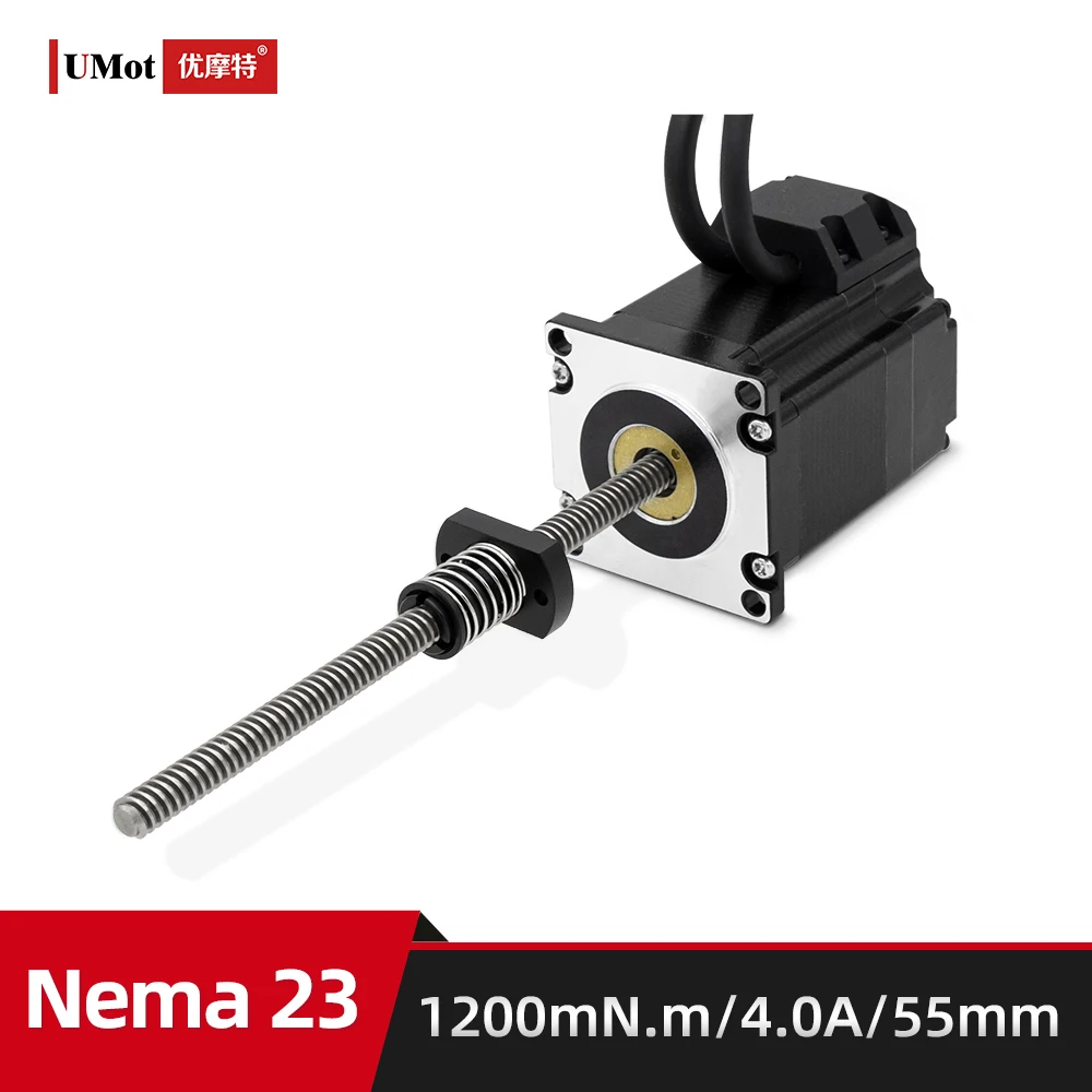 

Thrust 580N Height 55mm Nema 23 Hybrid Micro Screw Linear Closed Loop Stepper Motor With Leadscrew Shaft 150mm Current 4.0A