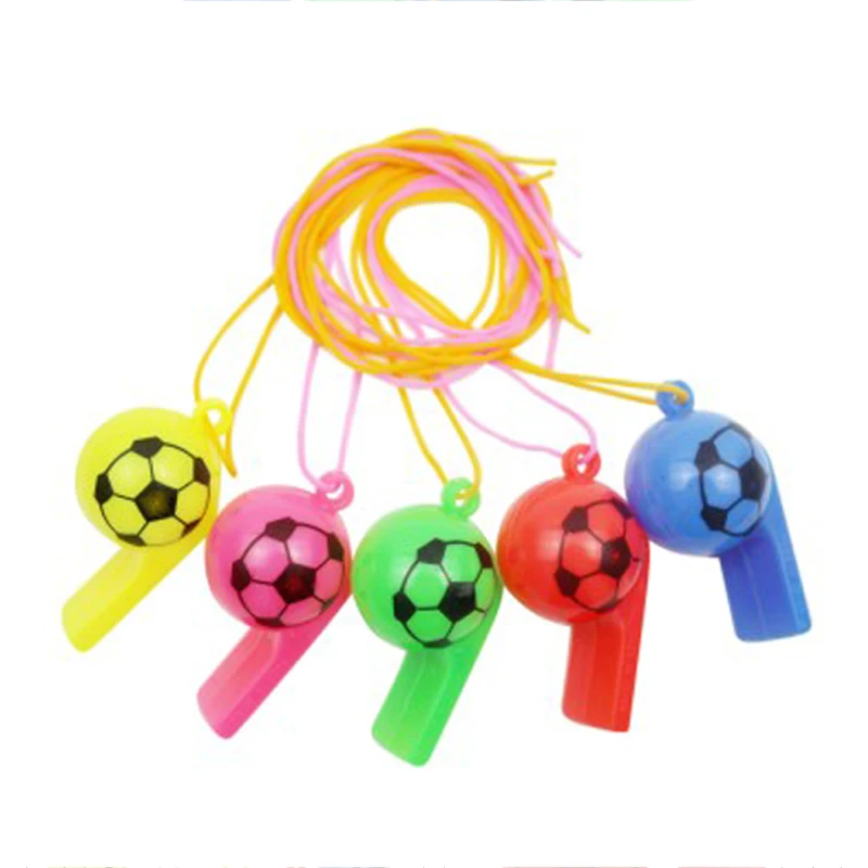 10/20/30pcs Football Style Whistle with Rope Plastic Colorful Sports Competition Cheering Props for Cheerleading Teams TMZ
