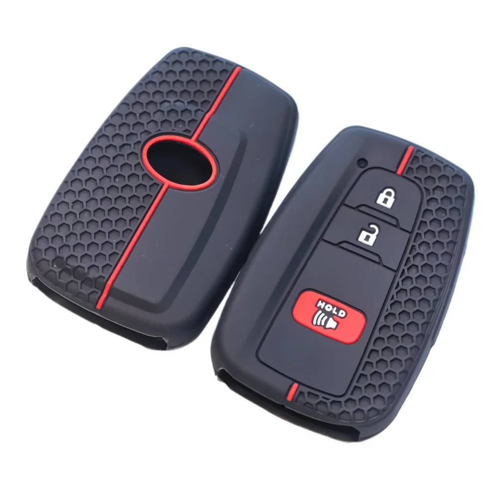 Funda de silicona para llave de coche con control remoto de 3 botones para Toyota CHR Camry Corolla RAV4 Highlander C-HR Prius Land Cruiser Prado Shell