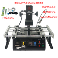 Solder Station 2 Zones IR6500 V.2 Pro Infrared Bga Rework Machine 2300W Soldering For Chip Repair Welding