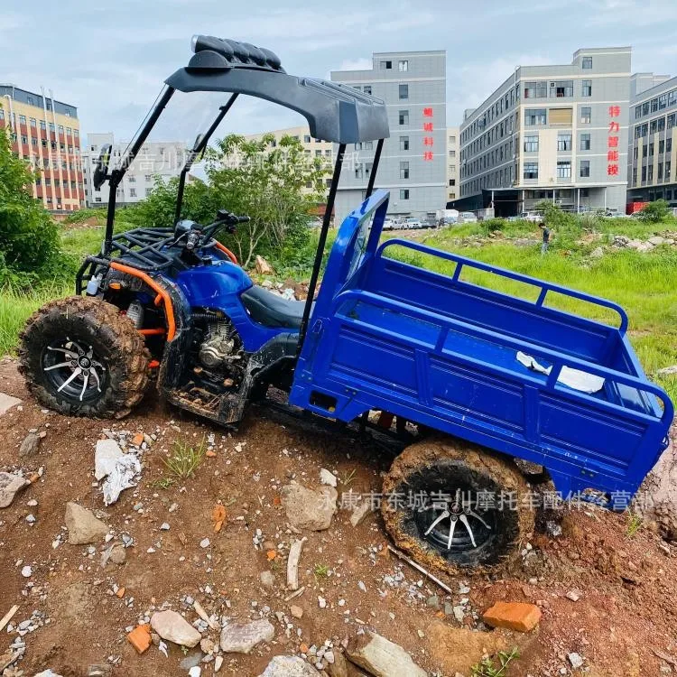 4WD Farmer's Bike with Bucket Big Bull Beach Bike All Terrain Mountain Bike Axle 350 Farm Vehicle 4 Wheel Motorcycle