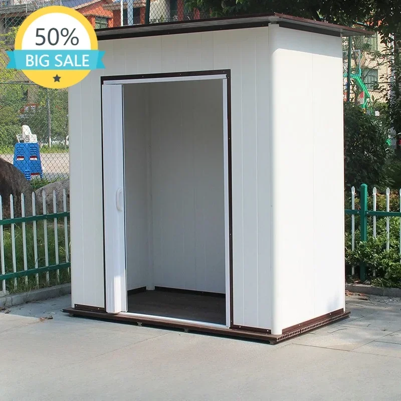 6.9X6.4FT Outdoor Storage Shed, All Weather Metal Sheds with Lockable Doors, Tool Shed for Garden, Patio, Backyard, White