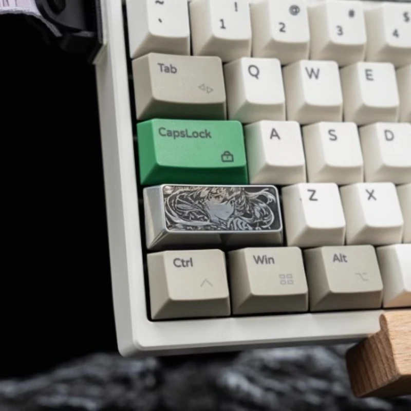 

MiFuny Custom Anime Keycaps Broken Wave Zinc Alloy 1/1.5/2.25U Key Caps Engraved Artisan Keycap for Mechanical Keyboard Gifts