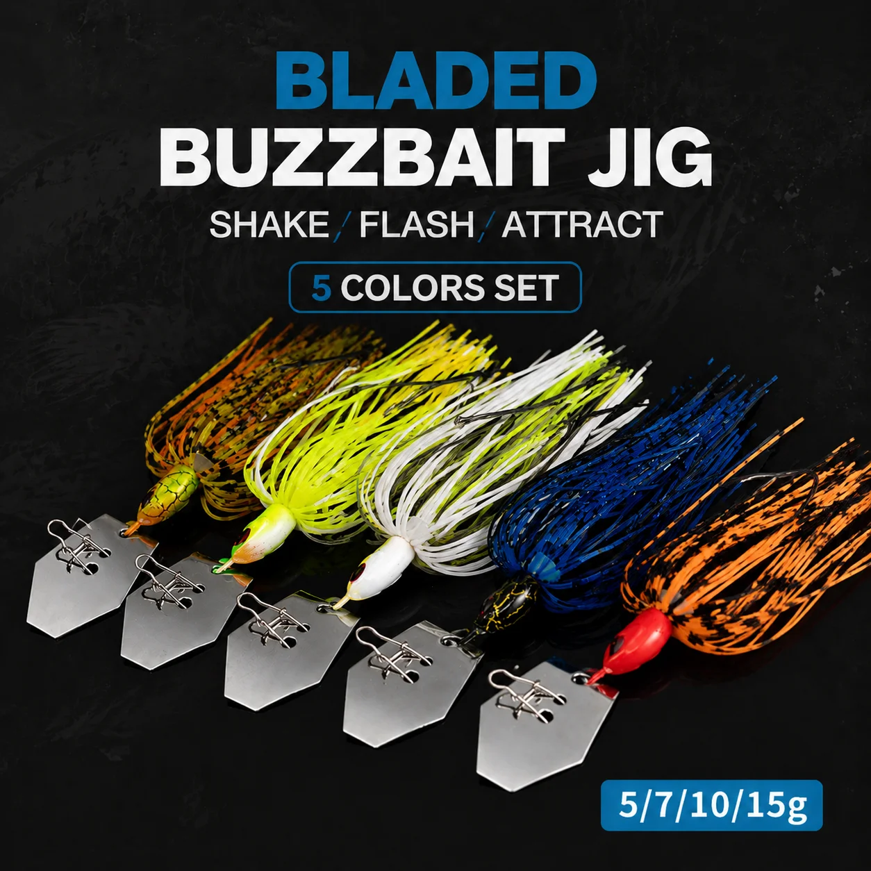 Spinnerbait Lure Set Silicone Skirt Metal Blade Anti Hang Artificial Bait Freshwater Saltwater Bass Pike Fishing Tackle