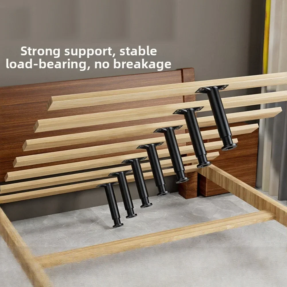 Bed Beam Support Bracket Adjustable Telescopic Heightener For Furniture Legs Fixer Black High Strength Plastic Steel