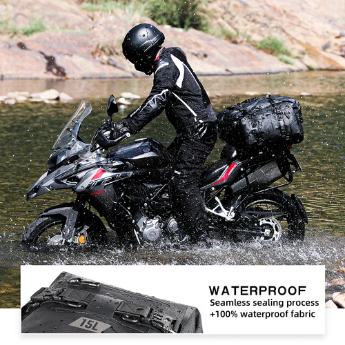 Imagen 2 del producto Rhinowalk-Bolsa de asiento trasero para motocicleta, bolsa trasera impermeable de 8/15/30L, bolsa Universal para SILLÍN al aire libre, accesorios para motocicleta