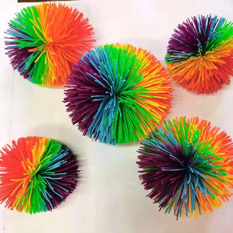 6/8/10cm Color Rubber Thread Ball Children's Anti Pressure Elastic Ball Toy Funny Novelty Toy Parent Child Interactive