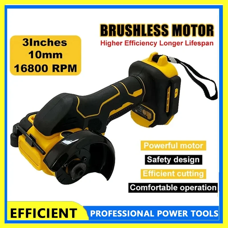 

Fit DEWALT Cordless Mini Angle Grinder 3 Inch Polishing Grinding Machine Electric Cutting Power Tools Compatible with 20V Batter