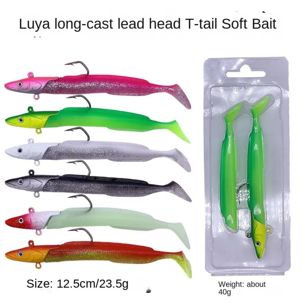 2024 الكربون الصلب الأسماك ثعبان البحر إغراء ريش الماكريل سمك القد الاصطناعي لينة الطعم ثلاثة أضعاف الطعم البحر الصيد الرصاص تهزهز رئيس