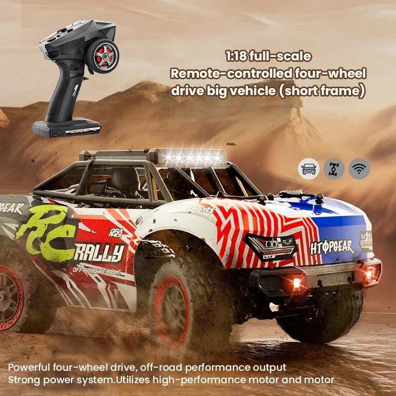 

40Km/h Rc Car Remote Control Climbing Car 4Wd 1/18 Short Card Off-road Vehicle 2.4G Electric Model Truck Children Xmas Gift