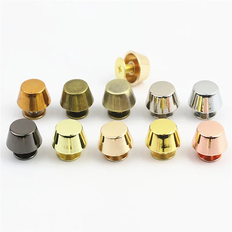 20sets Rose Gold Metal High Quality Leather Bag Handbag Purse Bottom Protecting Feet Nail Stud Belt Screwback Button Rivet Spike