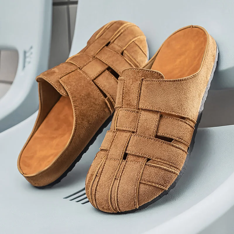 

Summer Men Outside Flat Shoes Soft Bottom Unisex Slides Gladiator Casual Flip Flops Light Outdoor Slippers Beach Sandal Mules