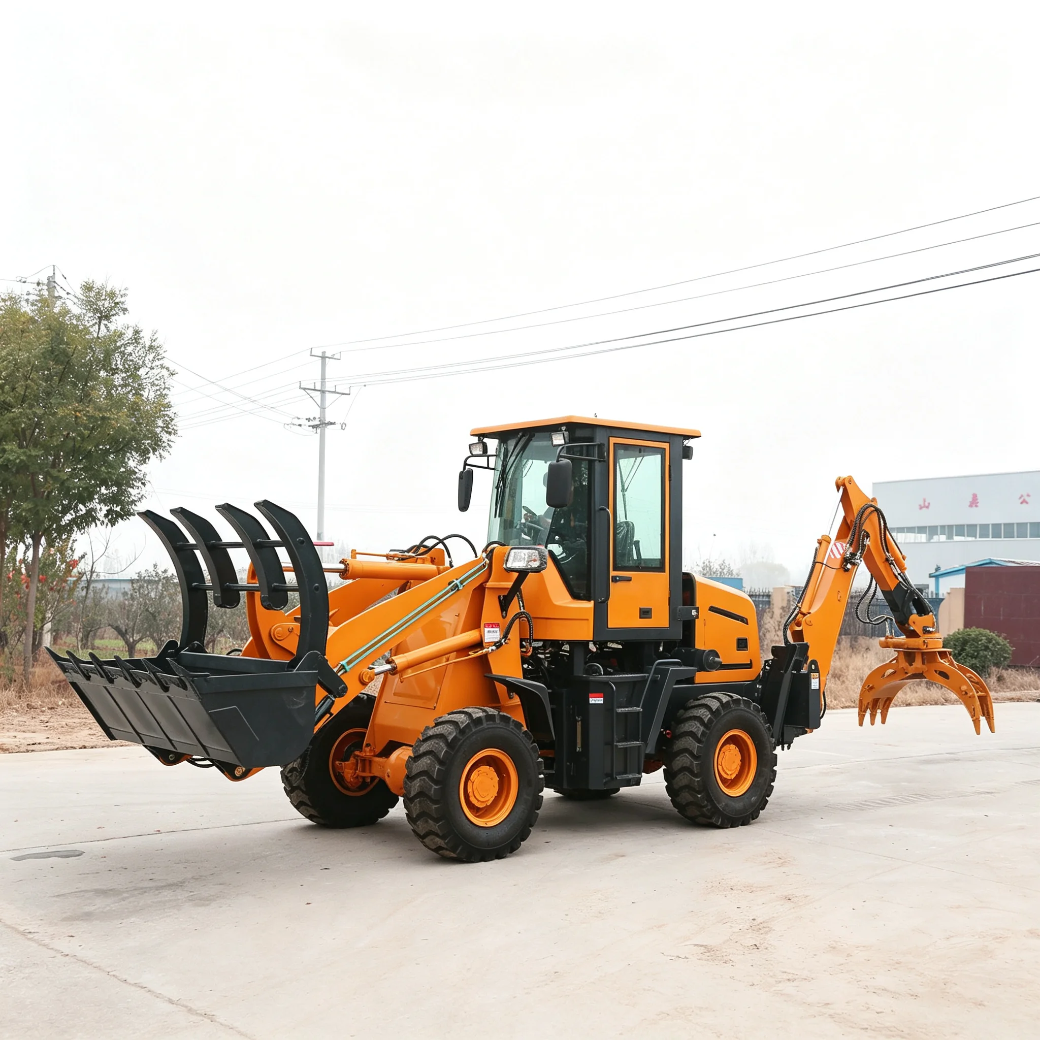 Tractor Backhoe - Diesel Mini Graafmachine-lader Goedkope Multifunctionele Wielgraafmachine