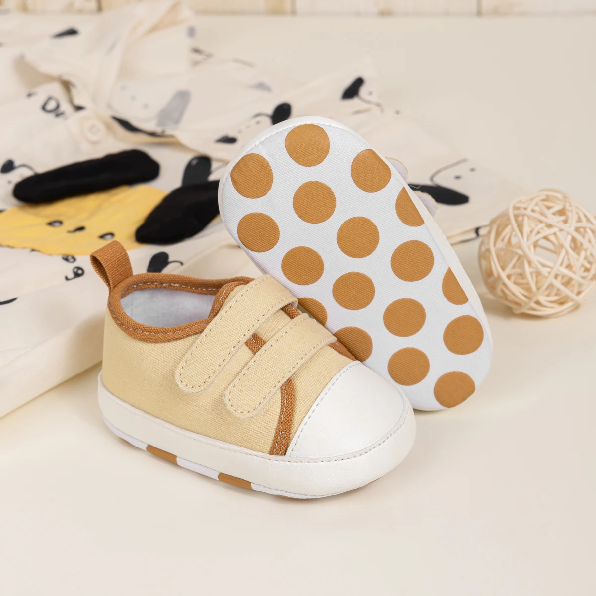 KIDSUN-Chaussures en toile pour bébé fille de 0 à 18 mois, baskets décontractées à semelle souple en coton anti-brûlure, pour les premiers pas