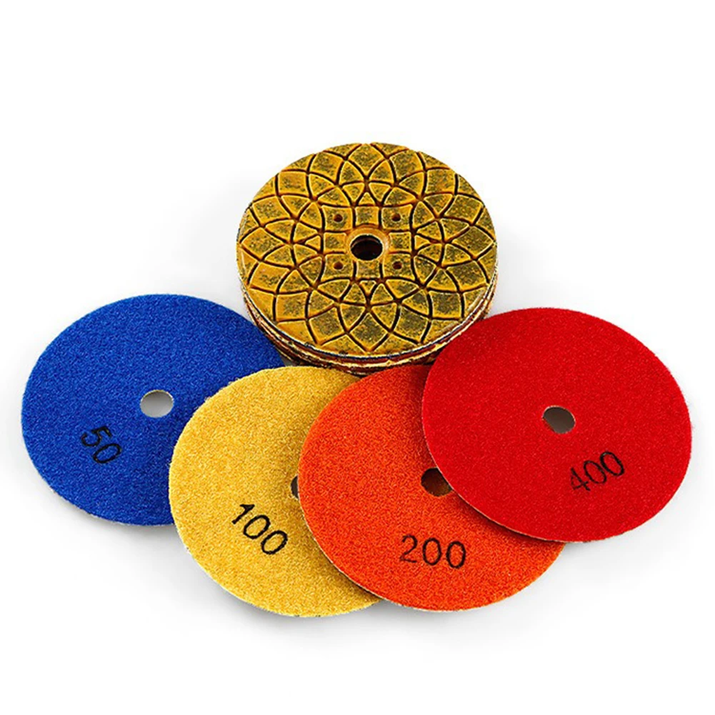 1/4 قطعة 4 بوصة/100 مللي متر وسادة تلميع معدنية ، السندات النحاسية ، مناسبة لتلميع وطحن الخرسانة والجرانيت والرخام والأحجار الأخرى