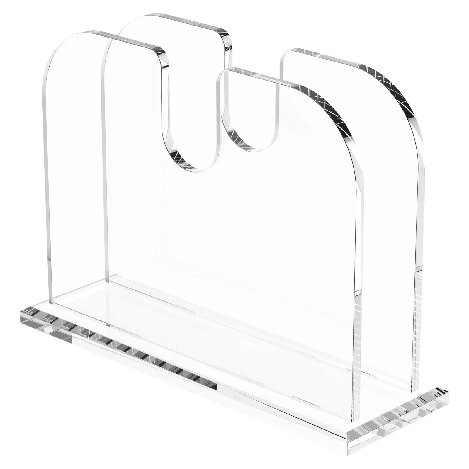 Acrylic Clear Table Napkin Holder Napkin Clip Rack Box Serviette Holder Organizer U-shaped Tissue Dispenser Storage Case Decor