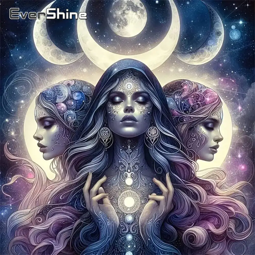 Evershine New Arrival Diamond Painting Woman Portrait Suitable For Beginners Embroidery Moon DIY Diamond Mosaic Holiday Gifts