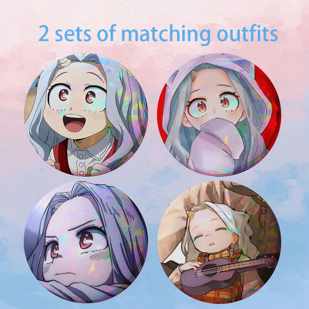 M-My Hero Academia Eri Cute 2 piece set Badges On Backpack Jacket Cartoon Round Brooches Acrylic