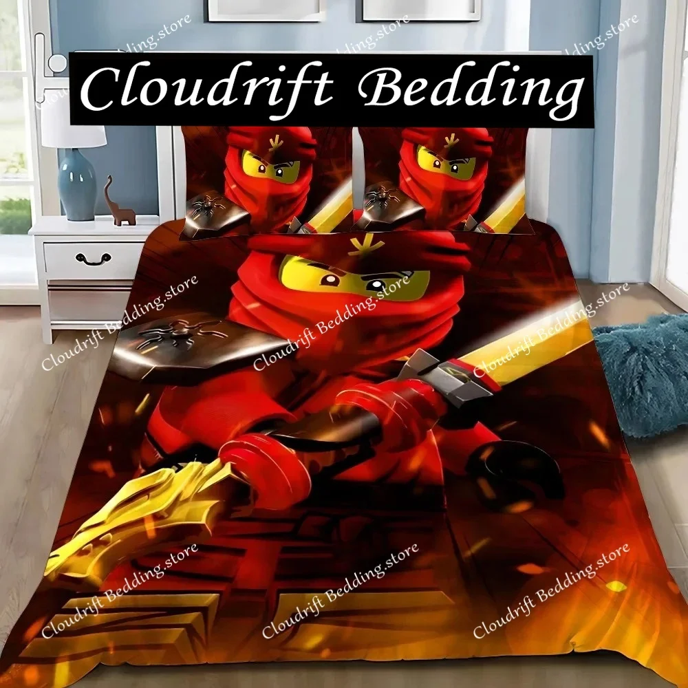 Duvet Cover Cartoon Game Pillowcase Bedding Set Boy Girl Bedroom Decoration Boys-N-ninjagos-Gift Single Double Large Size