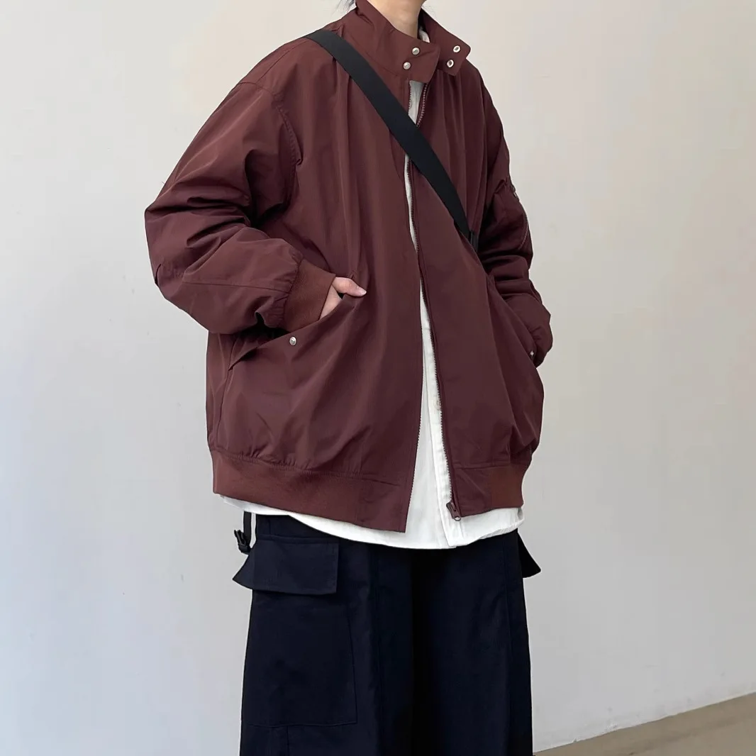 Unsiex Jacket 2026 New Spring Autumn Japanese Vintage Harrington Flight Jacket For Men Loose Vintage Stand Collar Outerwear Coat view 3