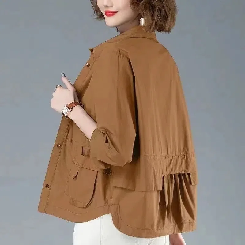 

2024 Trend Thin Short Coat Women Early Spring And Autumn Mom Fashion Casual Cardigan Small Shirt Windbreaker Jacket Coat.