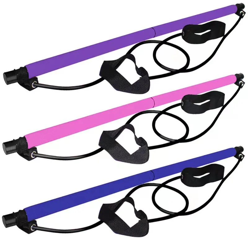 بيلاتيس بار مزيج أداة اللياقة البدنية متعددة الوظائف مطاطا حبل التوتر حبل اليوغا الصدر المتوسع الظهر المدرب تمتد حزام #6