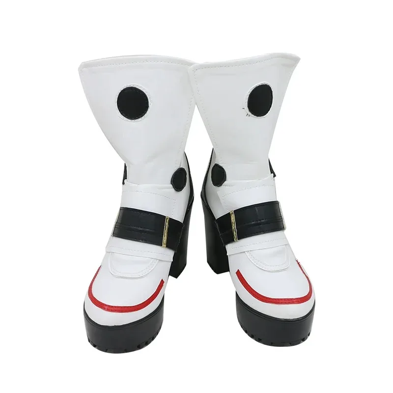 أحذية قيصر كينج التأثيرية لعبة Zenless Zone Zero Caesar King أحذية عالية الكعب للهالوين من جلد البولي يوريثان الأبيض مخصصة
