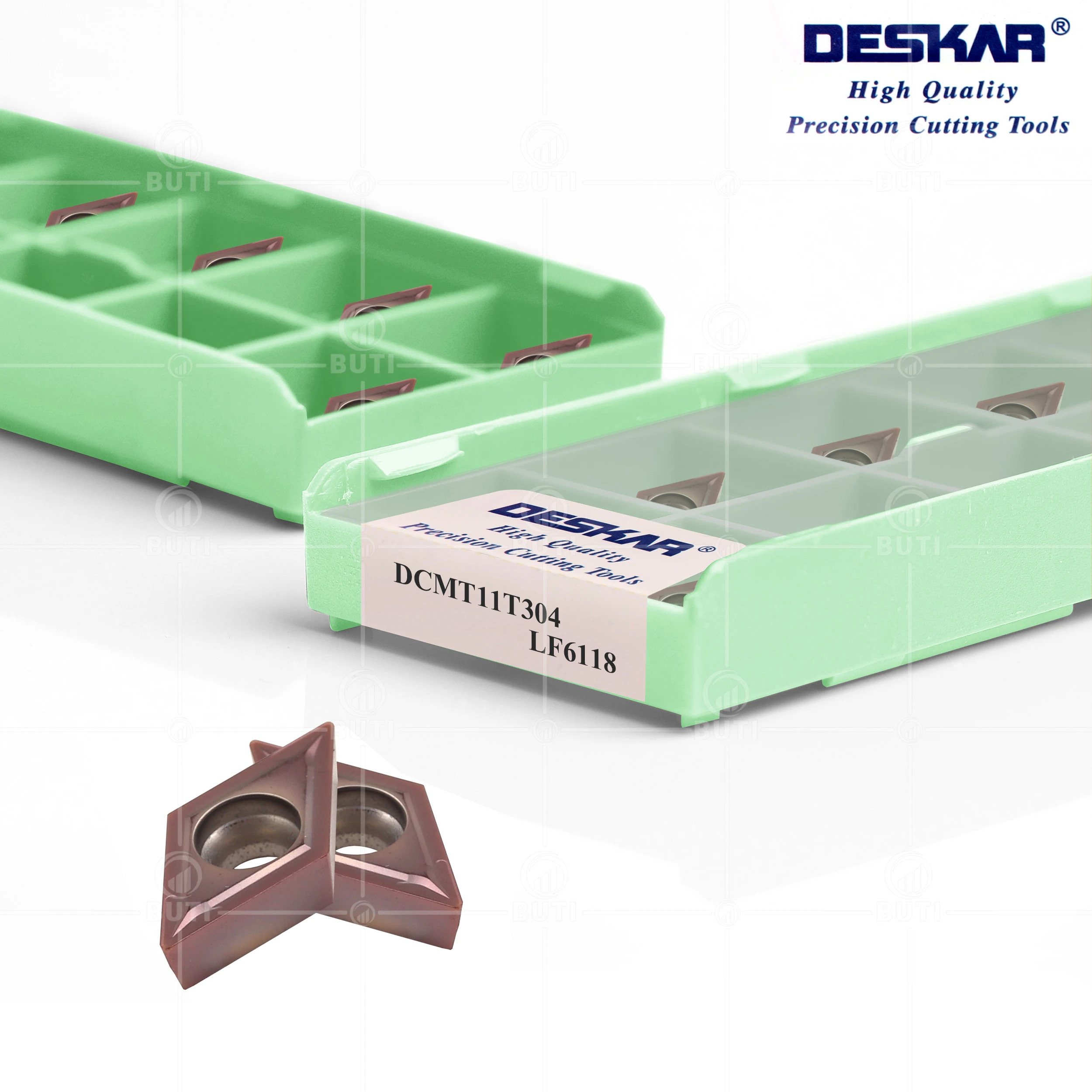 Imagem -02 - Deskar 100 Original Dcmt070204 Dcmt070208 mv Dcmt11t304 Dcmt11t308 Lf6118 Carbide Insert Turning Tool Blade para Aço Inoxidável