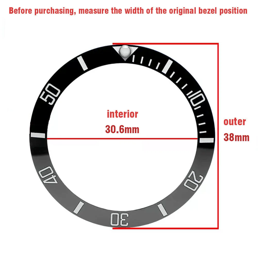 Tilt 38mm *30.6mm ceramic Bezel GMT and dive watch inserts for 40mm luxury ring case accessories