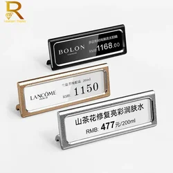 10Pcs/lot 60X22Mm Metal Sign Holder Stand Bread Store Price Label Tag Card Holder Advertising Display Stand Mini Price Paper