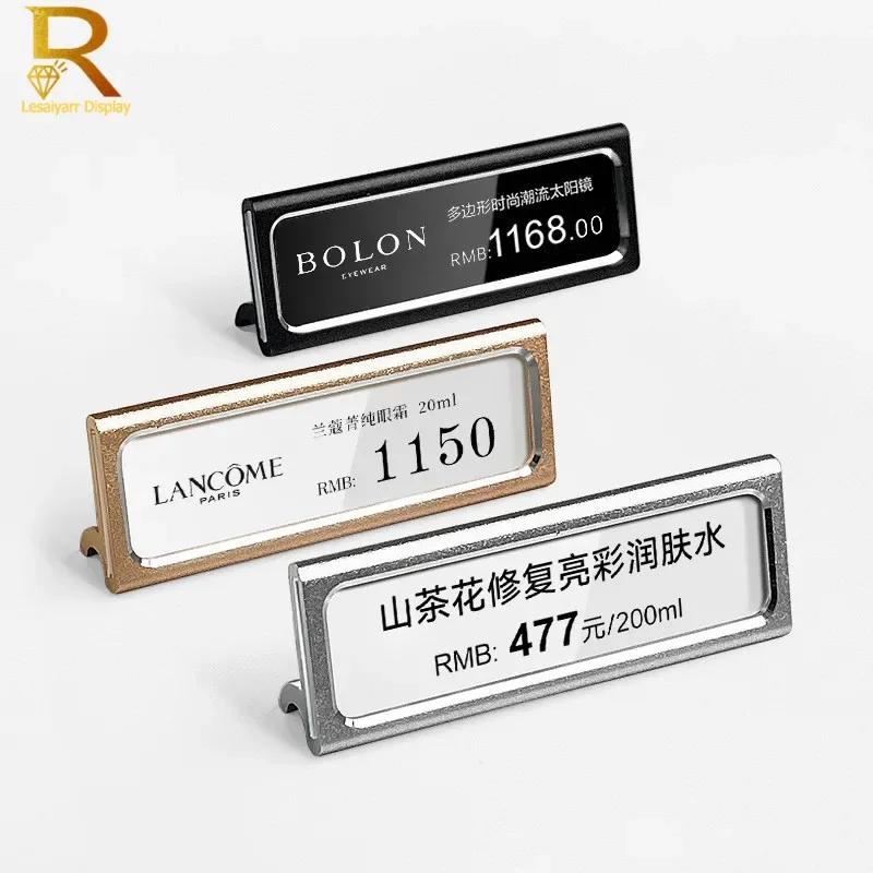 10Pcs/lot 60X22Mm Metal Sign Holder Stand Bread Store Price Label Tag Card Holder Advertising Display Stand Mini Price Paper