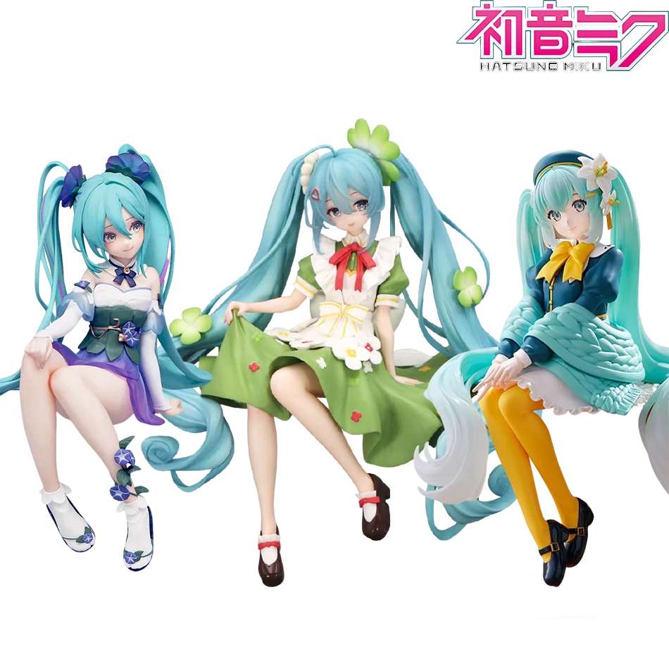 Hatsune Miku Anime Figurine Flower Fairy Kawaii Tabletop Decorations Action Figures Noodle Stopper Doll Model Children Toy Gift