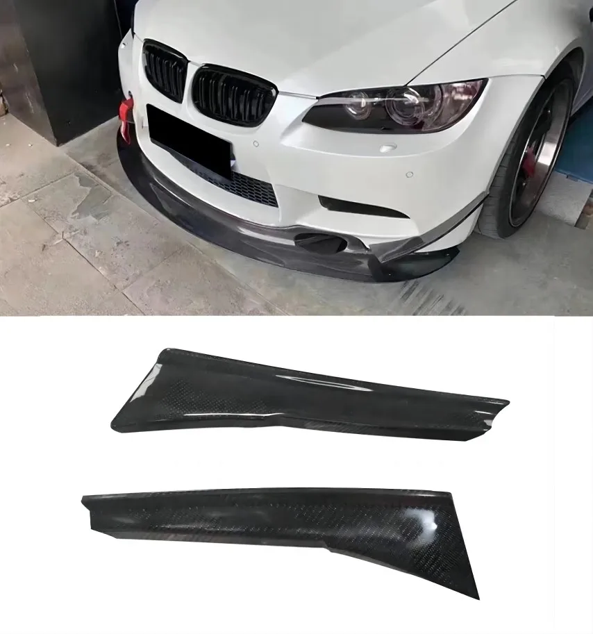 

2 Pcs Carbon Fiber Front Bumper Side Trim Canards Fins Shark Sticker G Style Car Accessories For BMW 3 Series E92 E93 M3 08-13