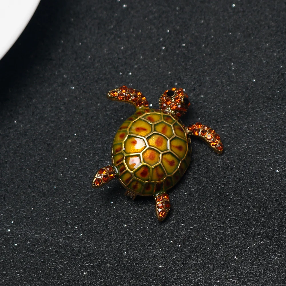 Enamel Turtle Brooches For Women Luxury Designer Classic Unique Personality Animal Brooch Pins Jewelry Gift image 3