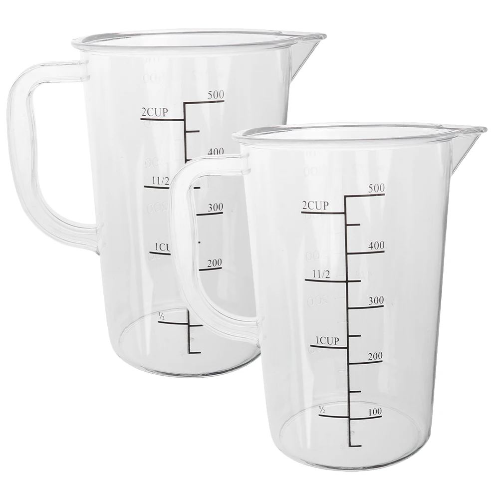 

2pcs Measuring Cup Set Kitchen Graduated Baking Scaled Holder Large Capacity Clear Anti-Scald Lightweight Apartment
