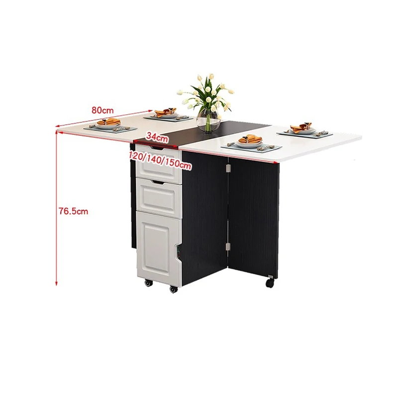 Foldable Mobile Dining Table With Drawer No Chair Rustic Nordic Dining Table Modern Unique Table A Manger Pliante Room Furniture