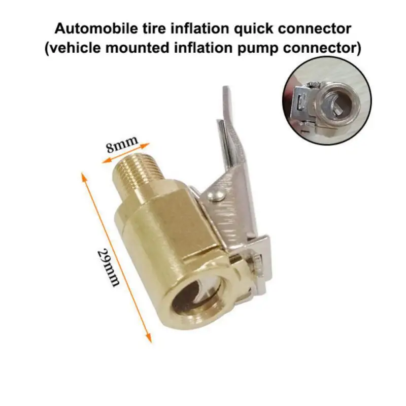 Inflatable Pump For Car Tire Air Chuck Inflator Pump Valve Connector Clip- Adapter Brass Auto Tyre Wheel Valve Inflatable Pump