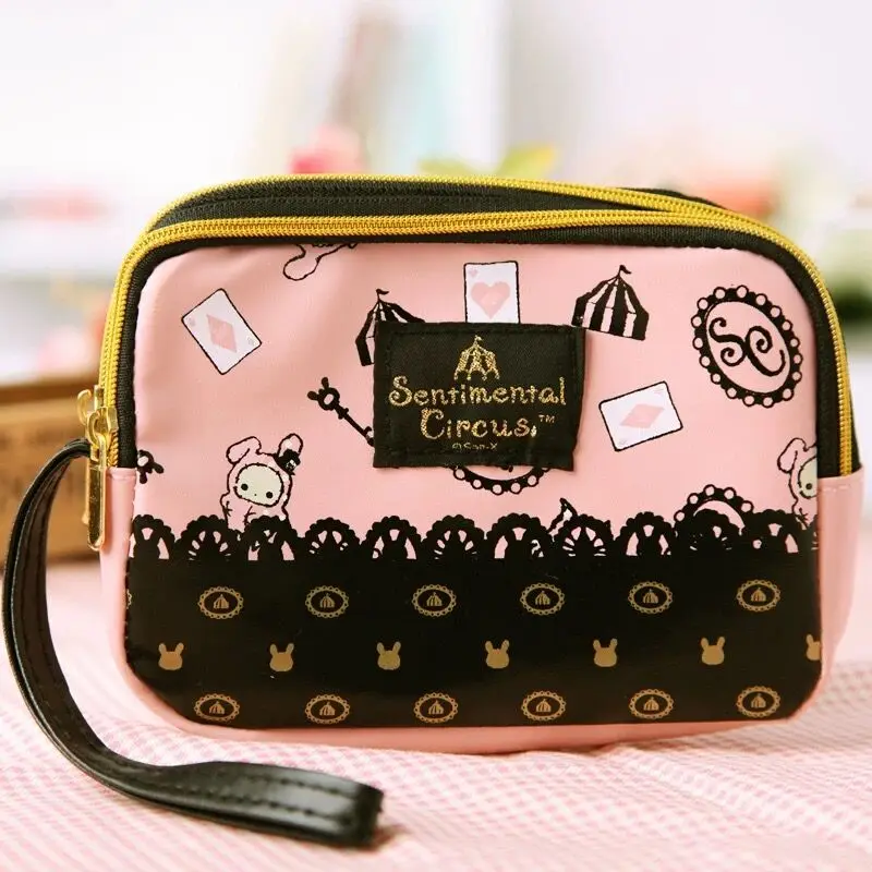 

Sentimental Circus Shappo Cosmetic Makeup Bag Organizer Storage Pink Cute Phone Bags Kawaii Coin Purse Wallet