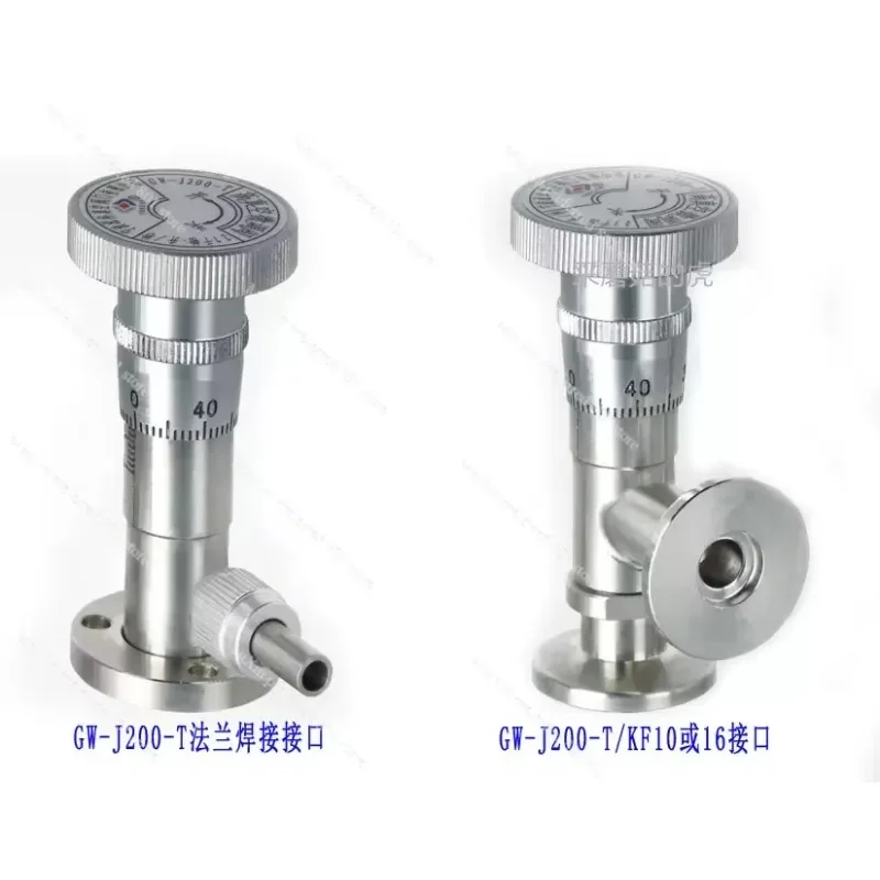 High Vacuum Micrometering Valve GW-J200 GW-J30-T Stainless Steel Pin Valve Degassing Vacuum Flow Manual Control Valve