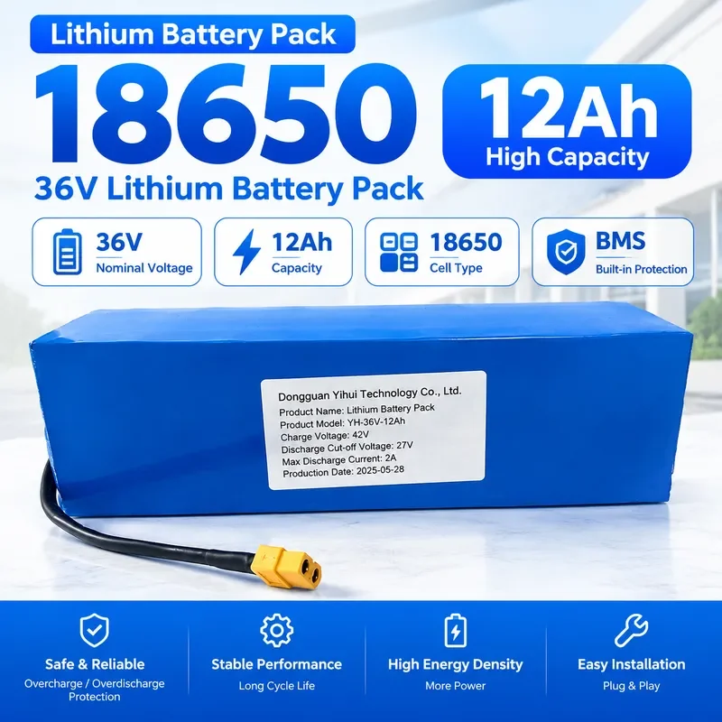 3pcs 36V 12Ah Lithium Battery Pack for Electric Scooter Balance Car Large Capacity Power Battery Direct from Manufacturer