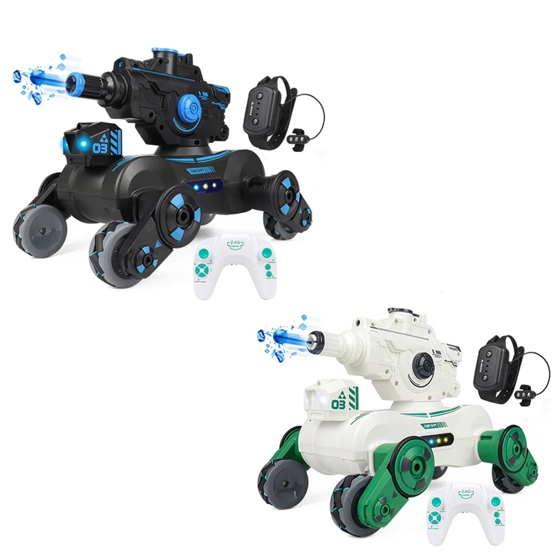 RC Auto Palla d'Acqua Robot Cane Spray Musica Luce Telecomando Rilevamento Gesto 2.4G 360 Rotante Giocattoli di Tiro